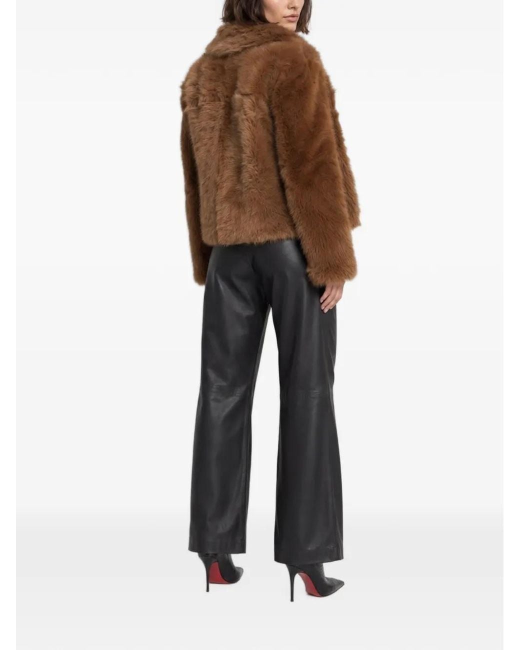 Nour Hammour Brown Verena Reversible Shearling Jacket