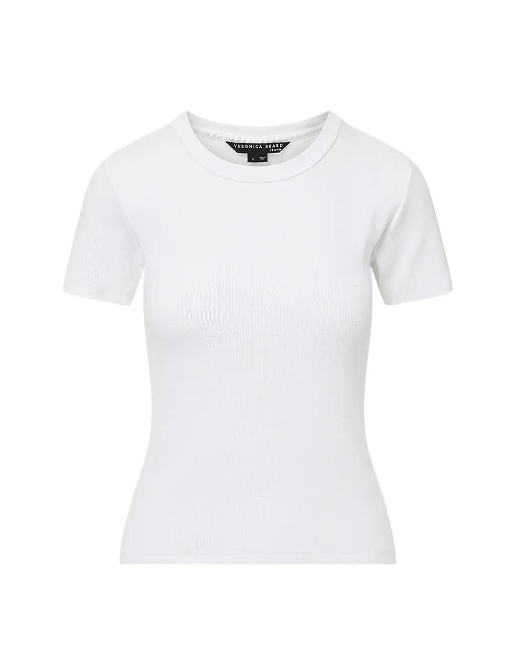 Veronica Beard White T-Shirt Pruitt À Design Nervuré