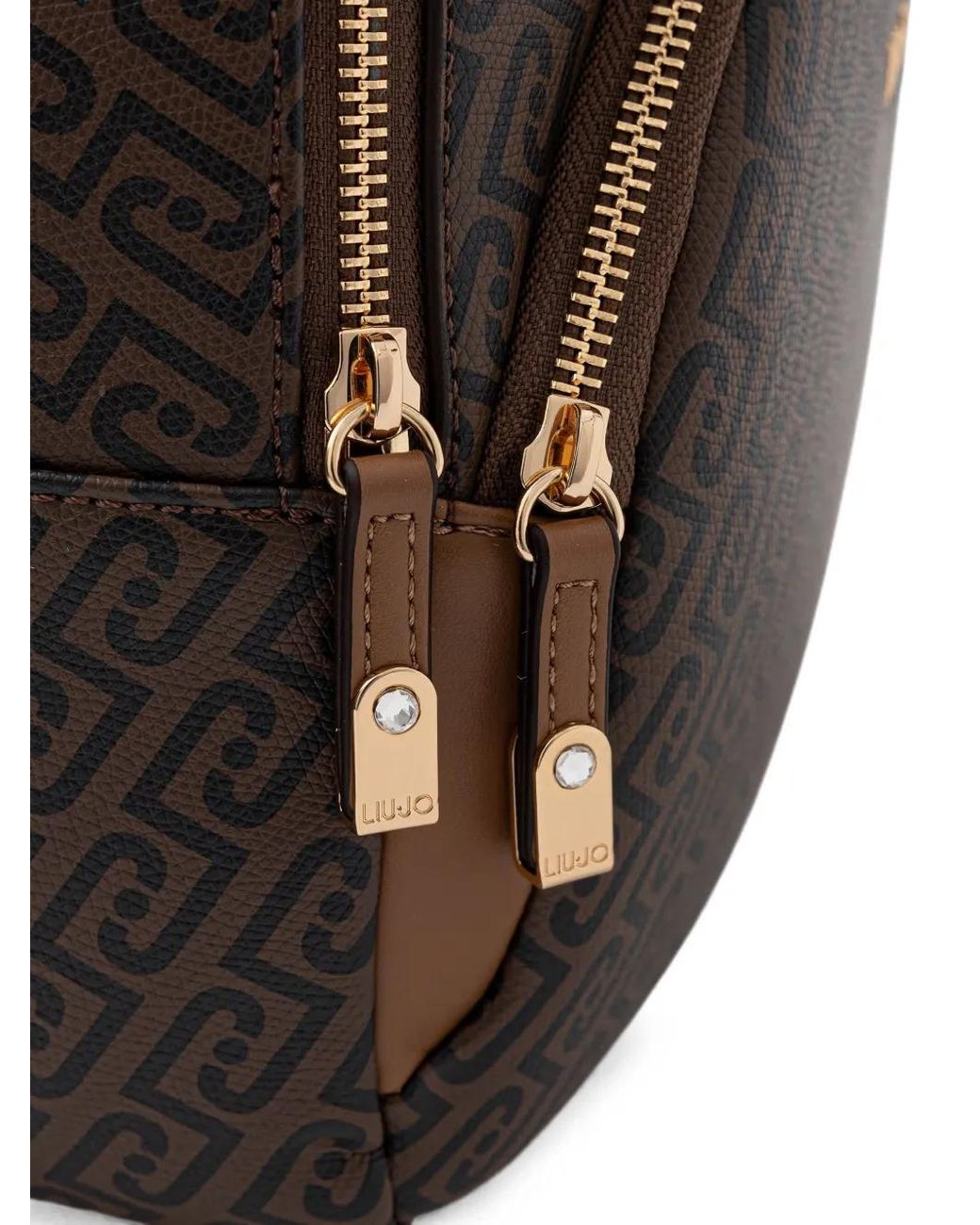 Liu Jo Gray Monogram-Print Backpack