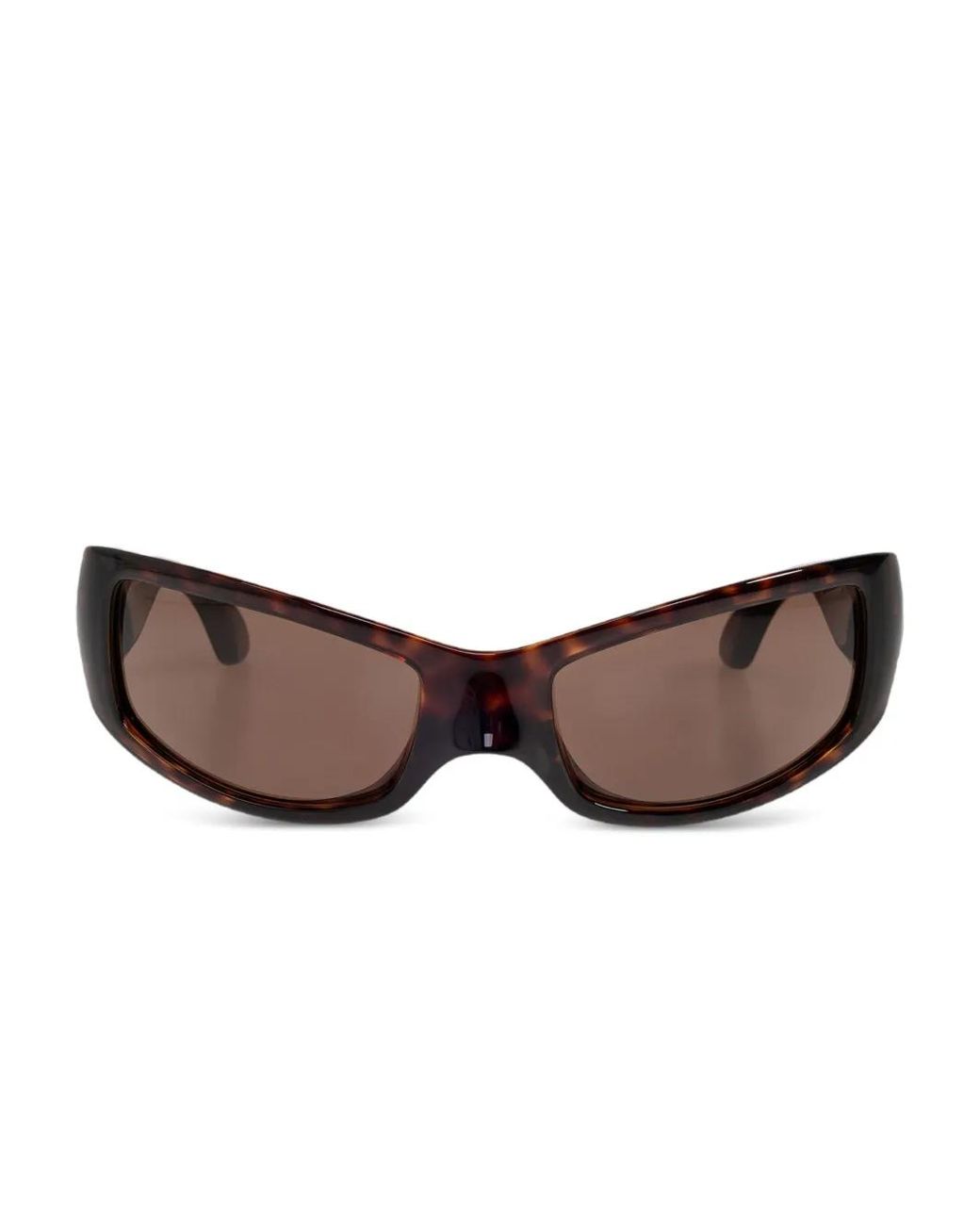 Balenciaga Brown Tortoiseshell-Effect Rectangle-Frame Sunglasses