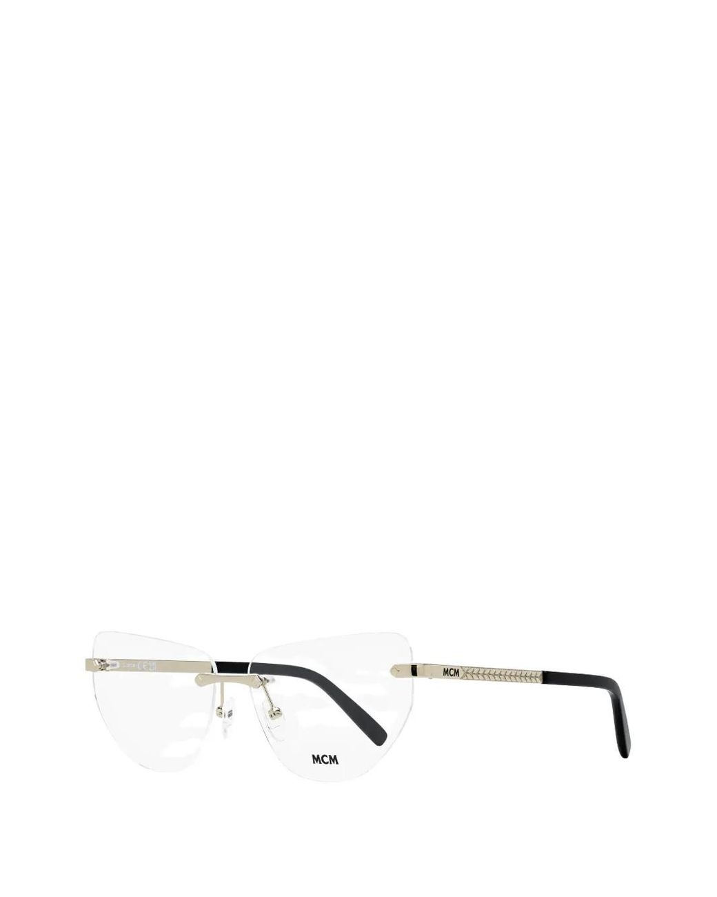 MCM White Rimless Cat-Eye Glasses