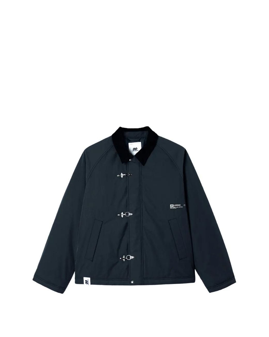 Chocoolate Blue Toggle-Fastening Corduroy-Collar Jacket for men