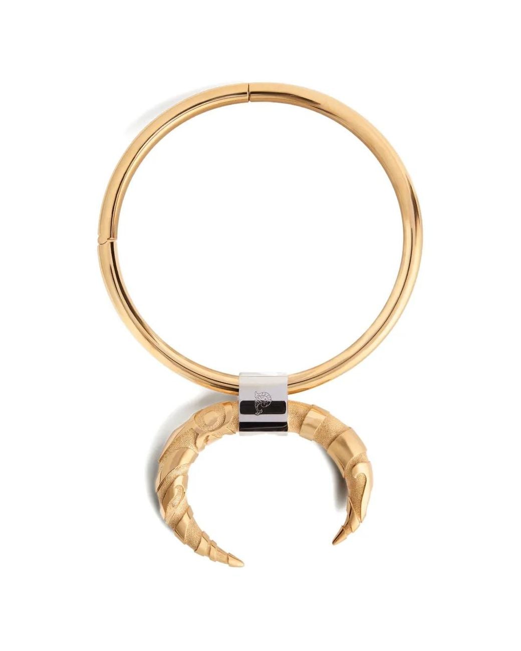 Emilio Pucci Metallic Horn-Textured Necklace