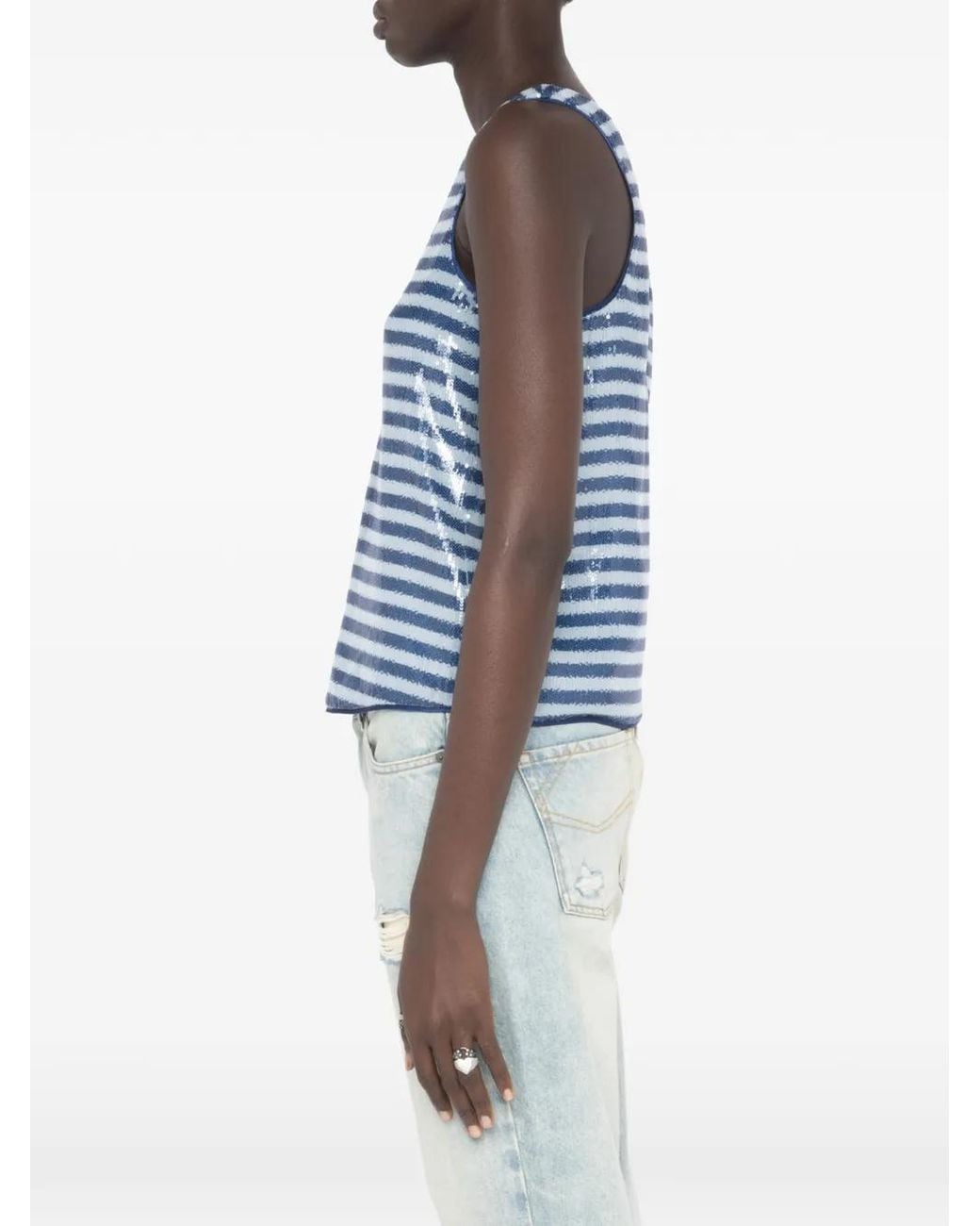 Zadig & Voltaire Blue Tarys Sequin Tank Top