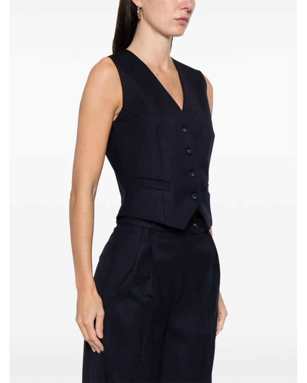 MEDEA Blue Button-Front Waistcoat