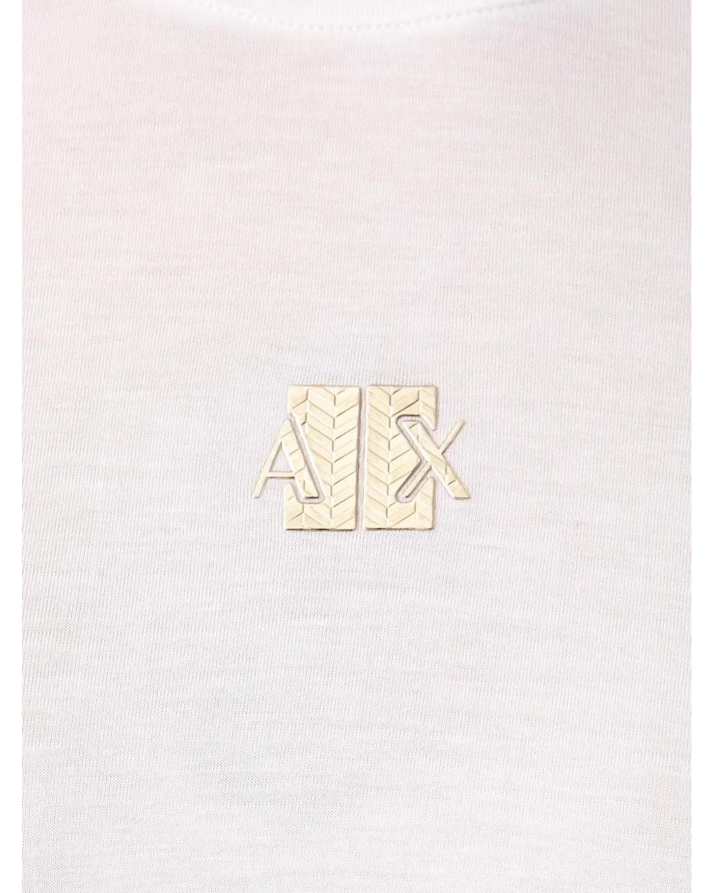 ARMANI EXCHANGE White Logo-Plaque T-Shirt