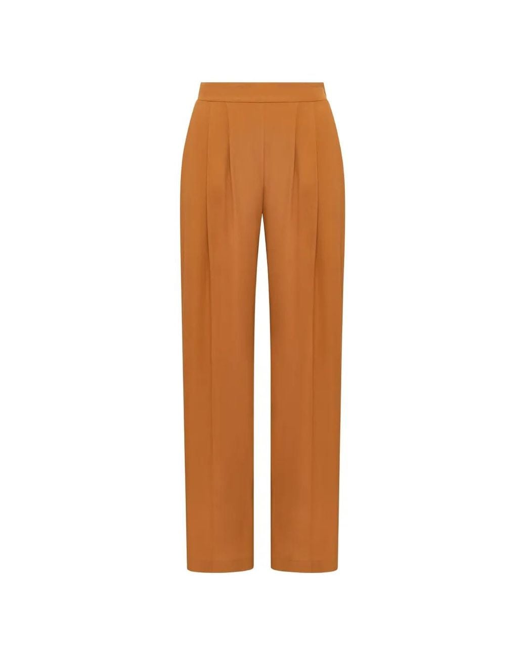 Maliparmi Brown Pleated Crêpe Trousers