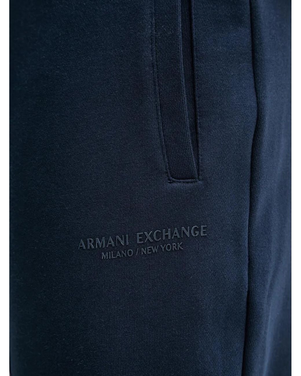 ARMANI EXCHANGE Blue Drawstring Logo-Print Track Pants for men