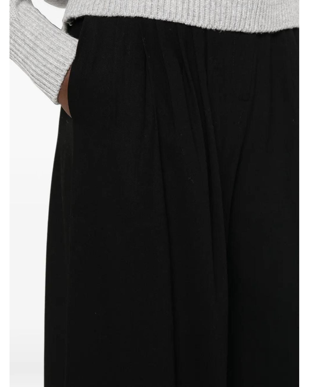 Source Unknown Black Giacca Ruched Straight-Leg Trousers