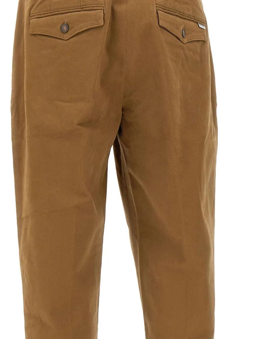 Re-hash Brown Five-Pocket Logo-Patch Trousers for men