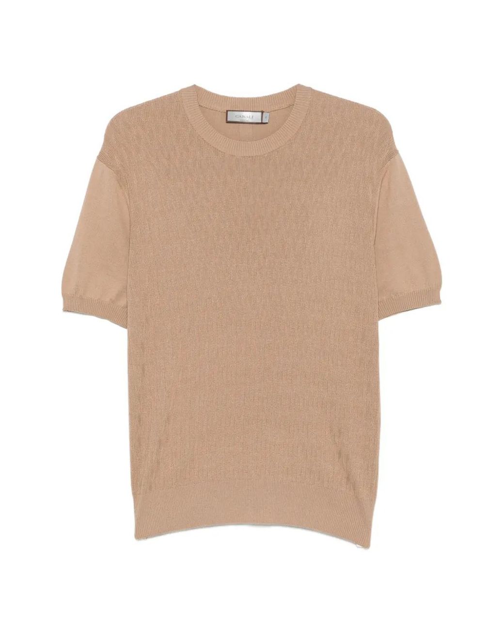 Canali Natural Diamond-Knit Short-Sleeve T-Shirt for men