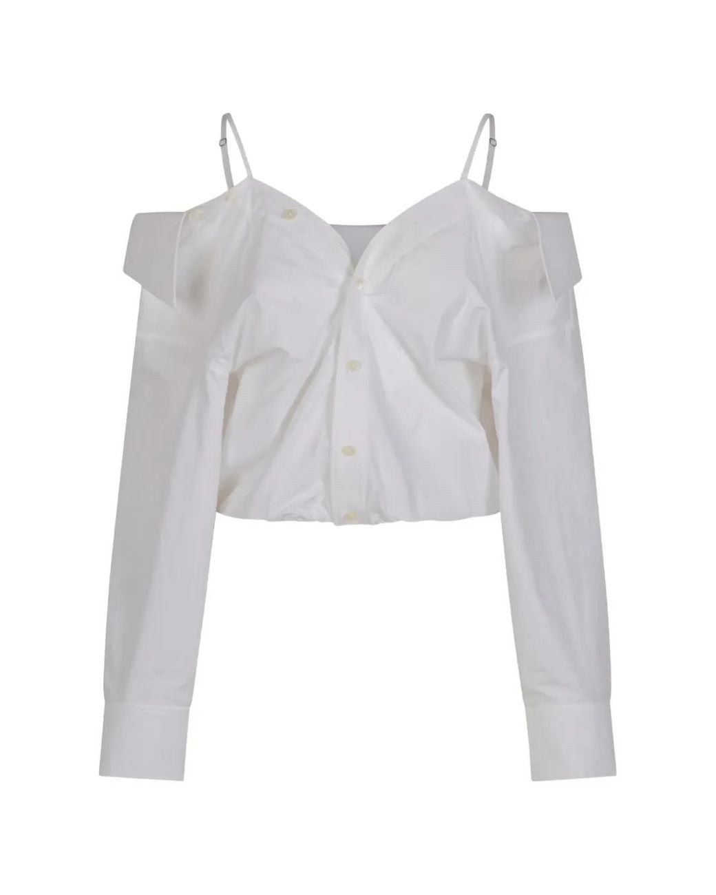 Alexander Wang White Off-Shoulder Top With Strap Detail