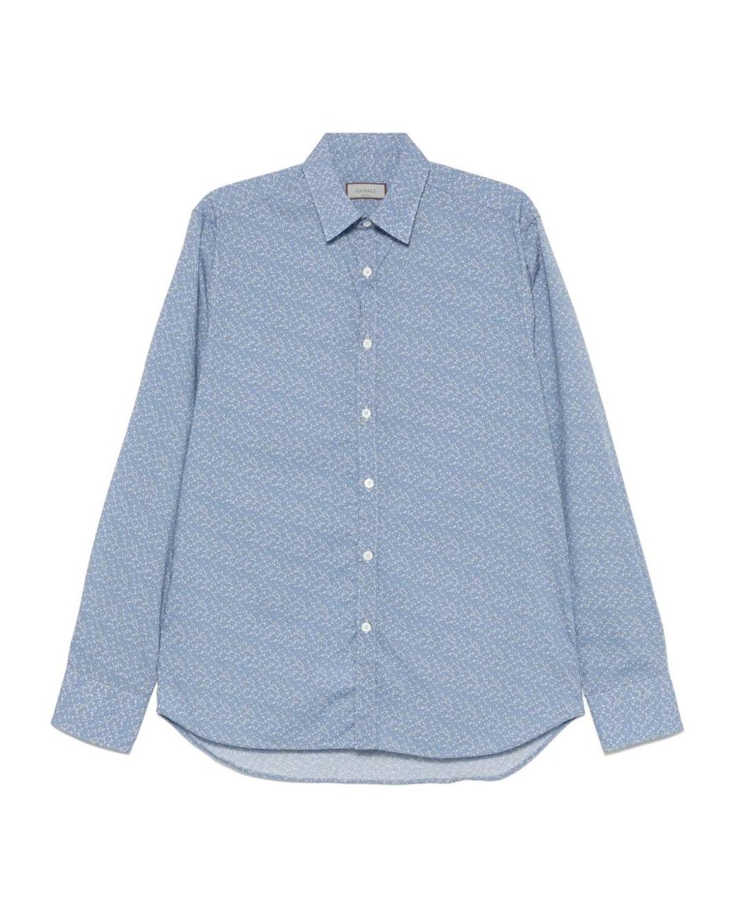 Canali Overhemd Met Print in het Blue voor heren