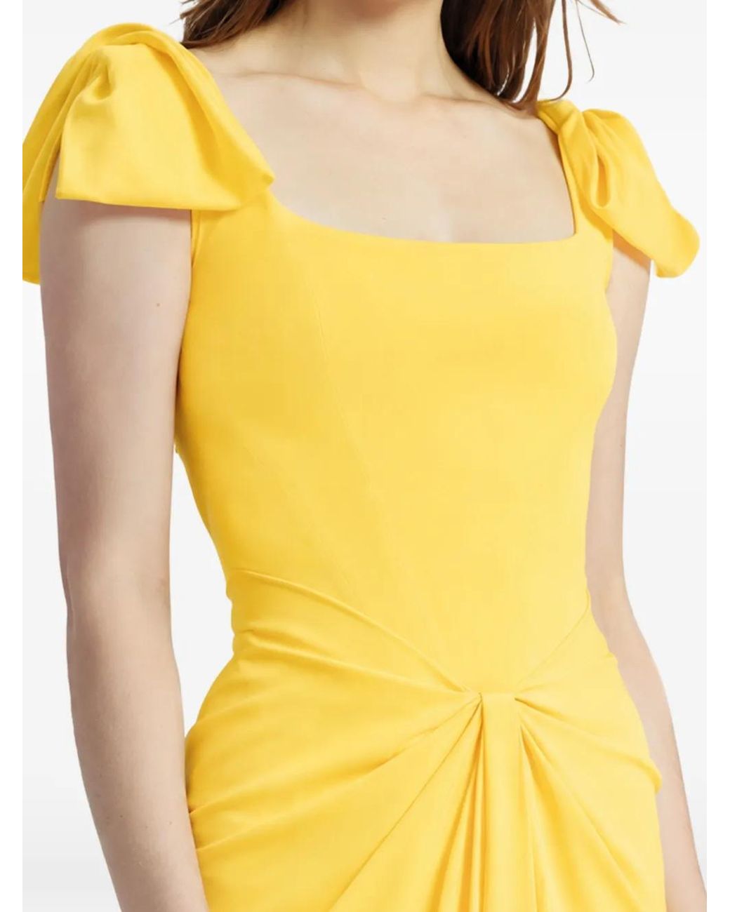 Gemy Maalouf Metallic Robe-Corset Longue À Design Drapé