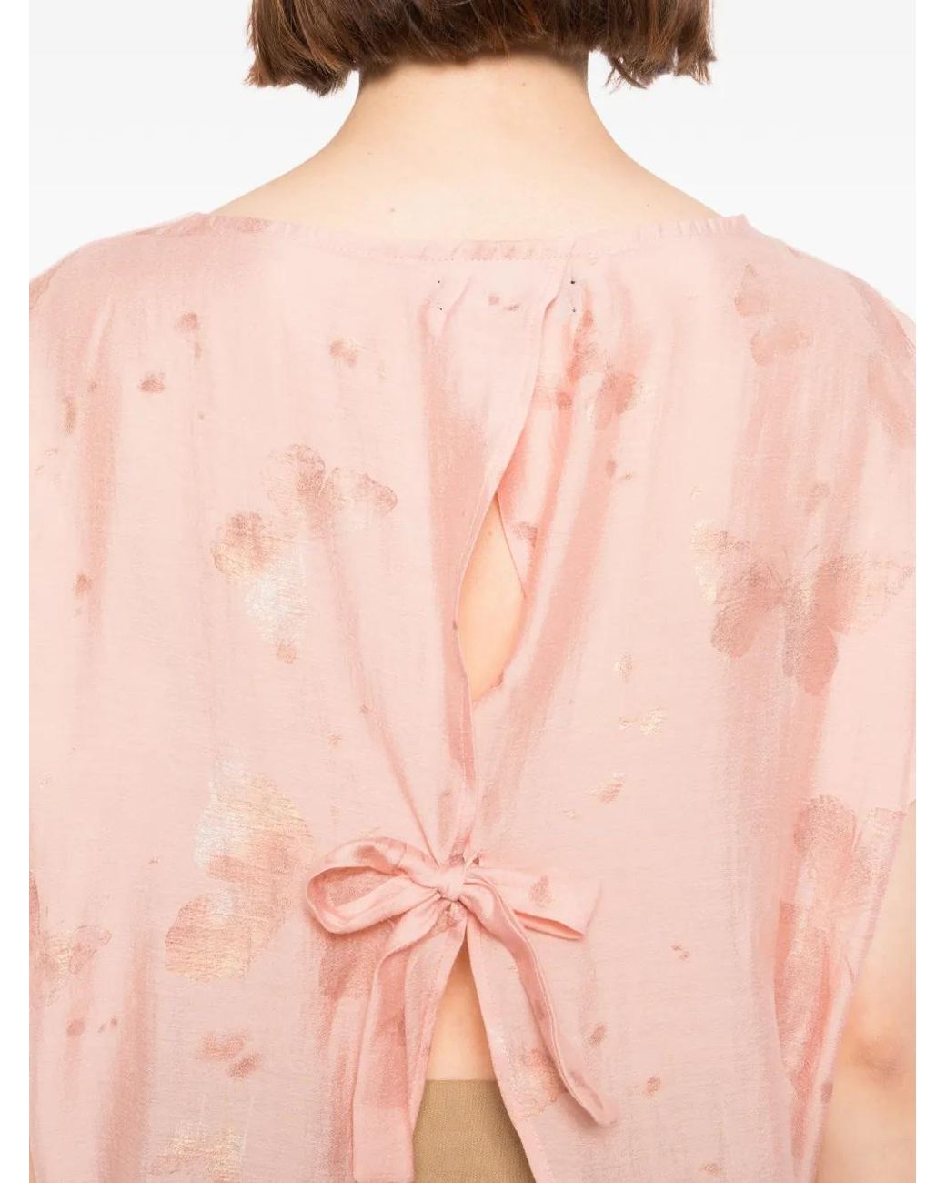 BLAKLACE Pink Haut Noué À Col Volanté