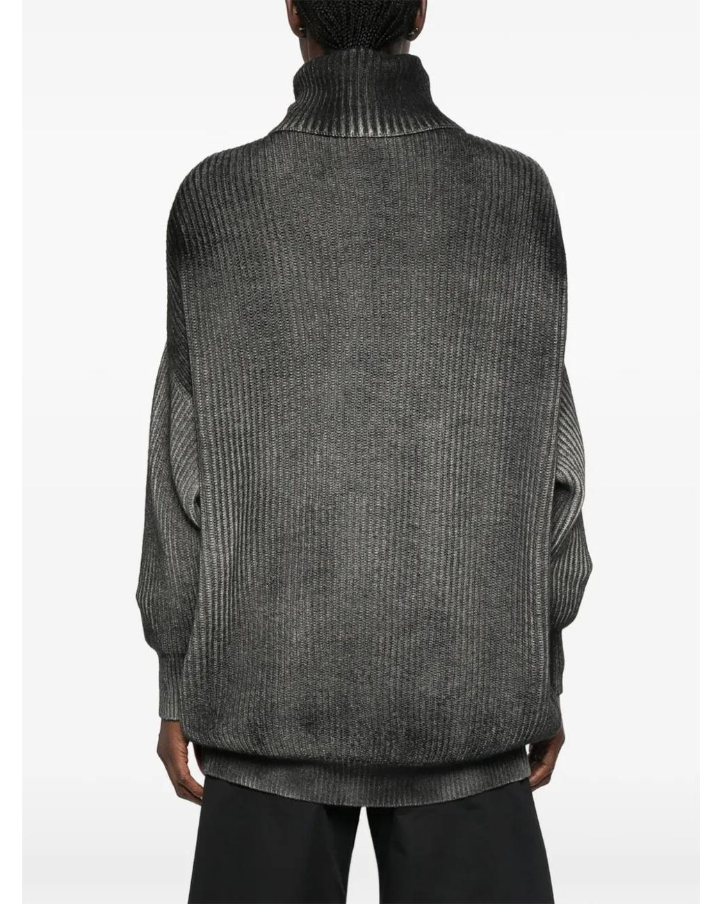Avant Toi Gray Ribbed Roll-Neck Sweater