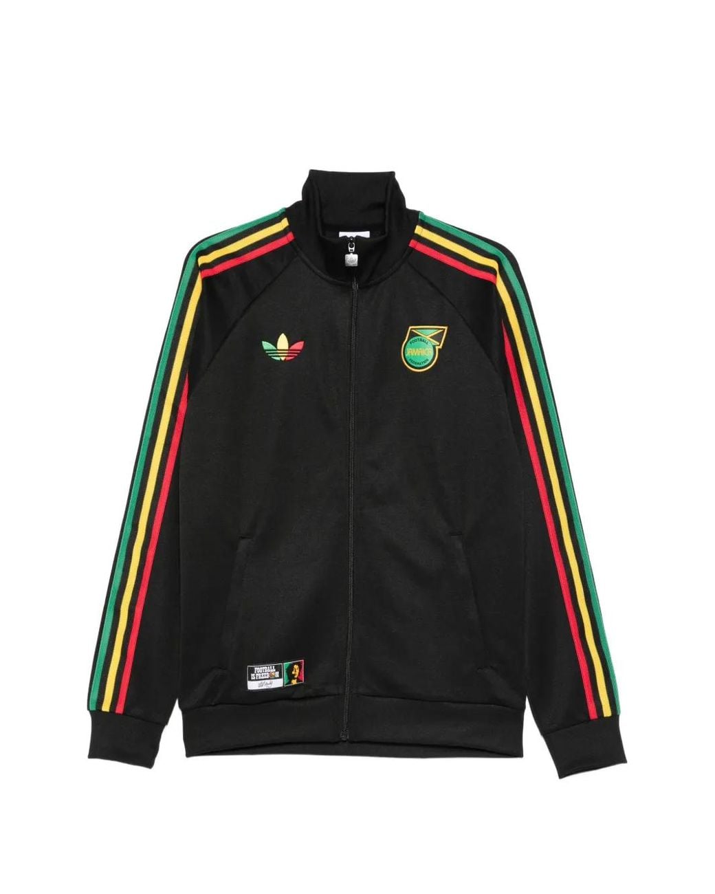 Adidas Black X Jamaica X Bob Marley Originals Striped Zipped Jacket for men