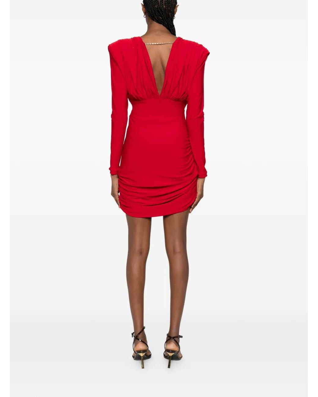 MITILIANE COUTURE Red Draped Mini Dress