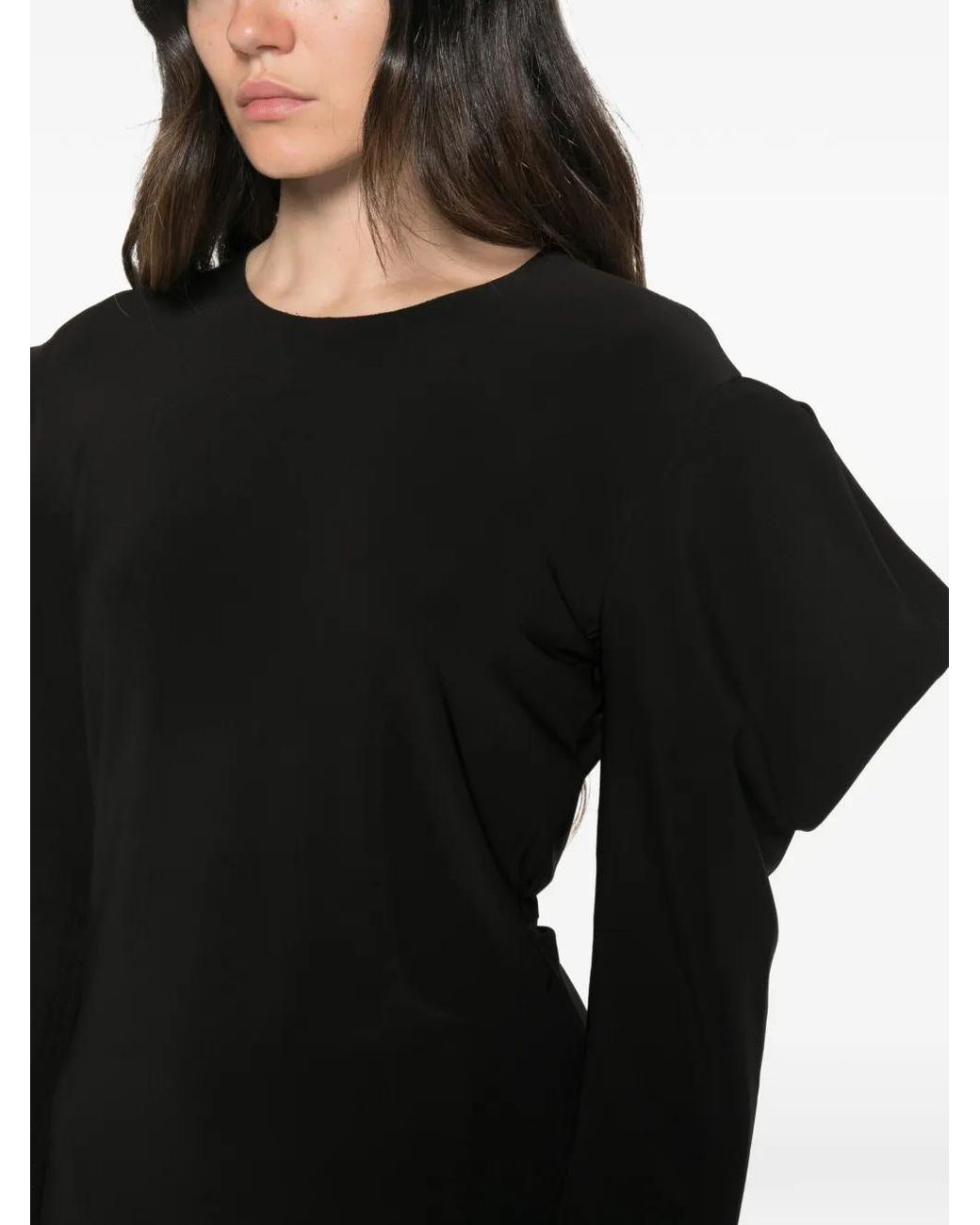 Norma Kamali Black Wing Sleeve Mini Dress