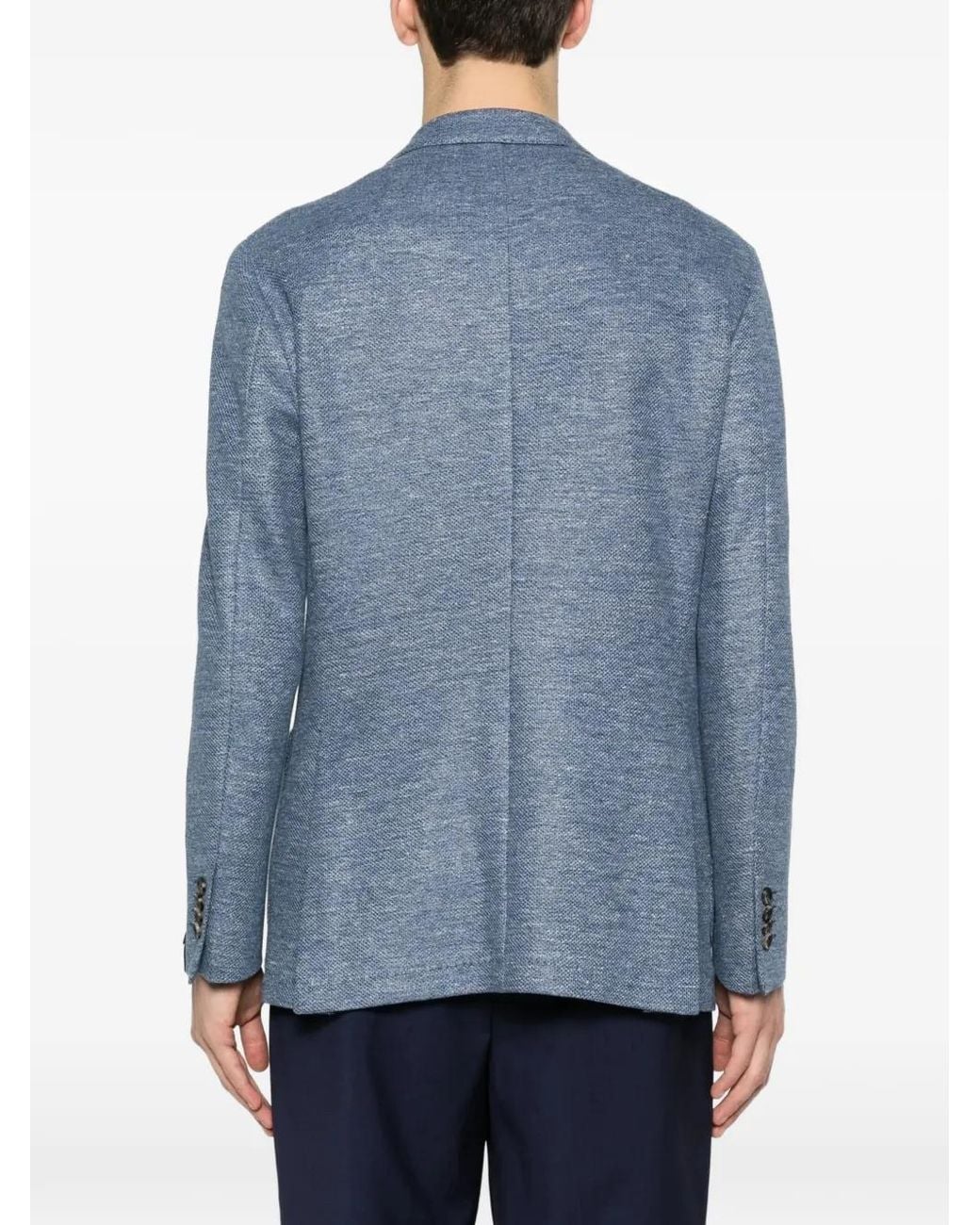 Sartoria Latorre Blue Notch-Lapel Single-Breasted Blazer for men