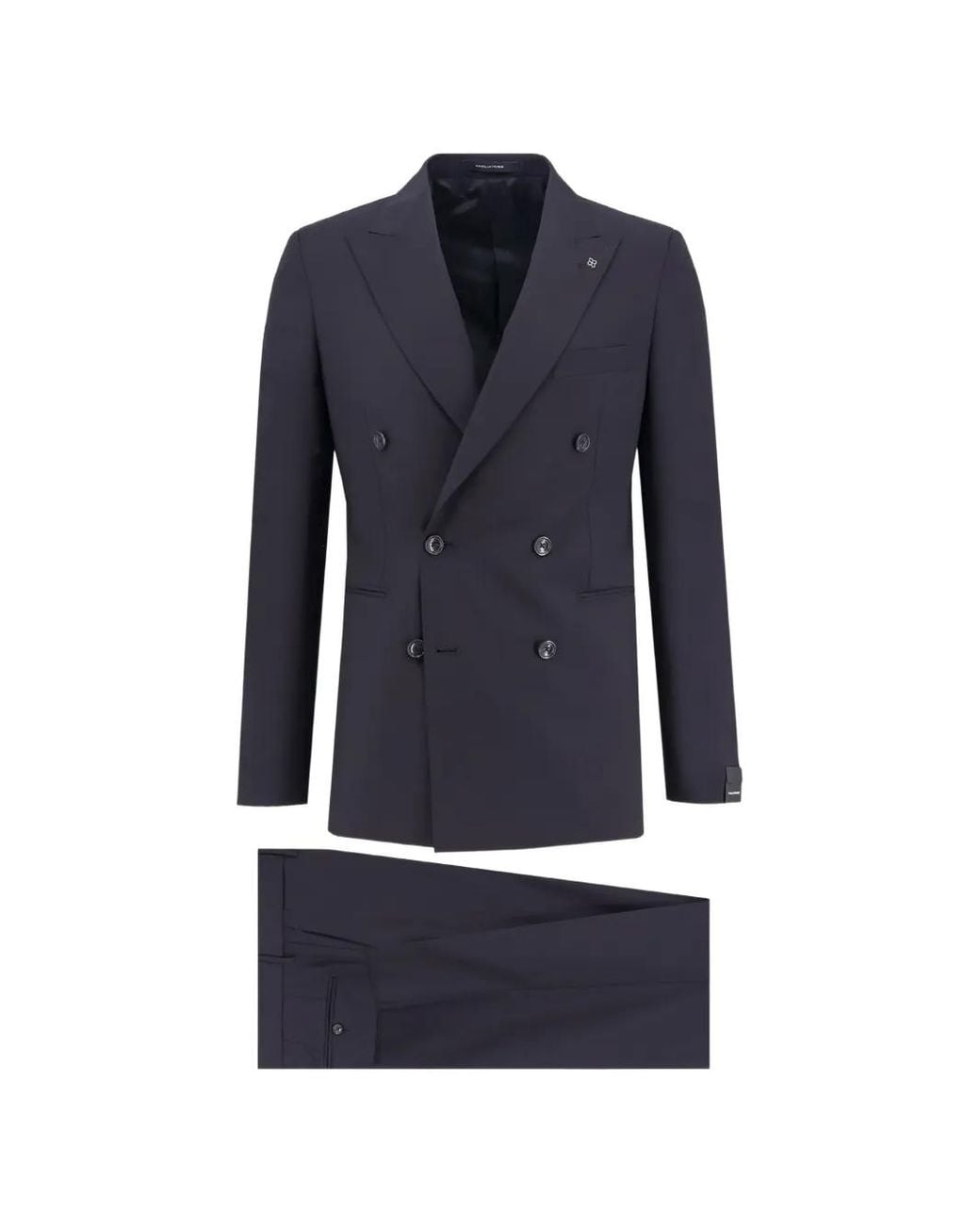 Tagliatore Blue Double-Breasted Peak Lapel Suit for men