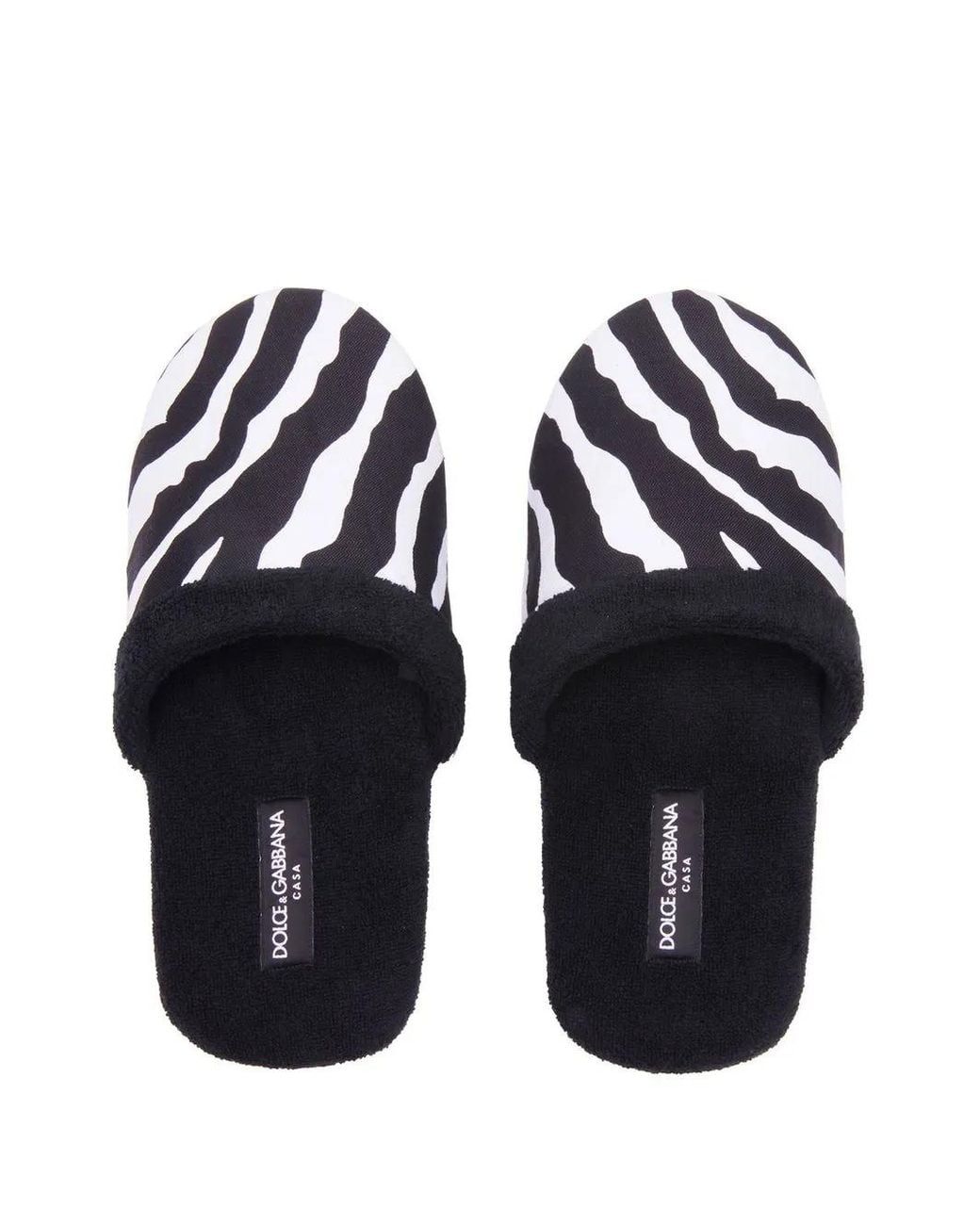 Dolce & Gabbana Blue Cotton Terry Slippers