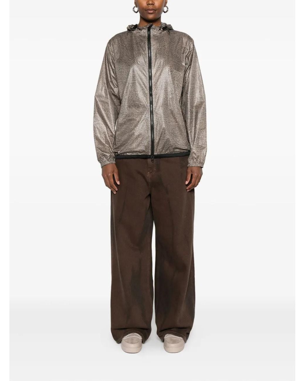 Borbonese Brown Zip-Front Jacket