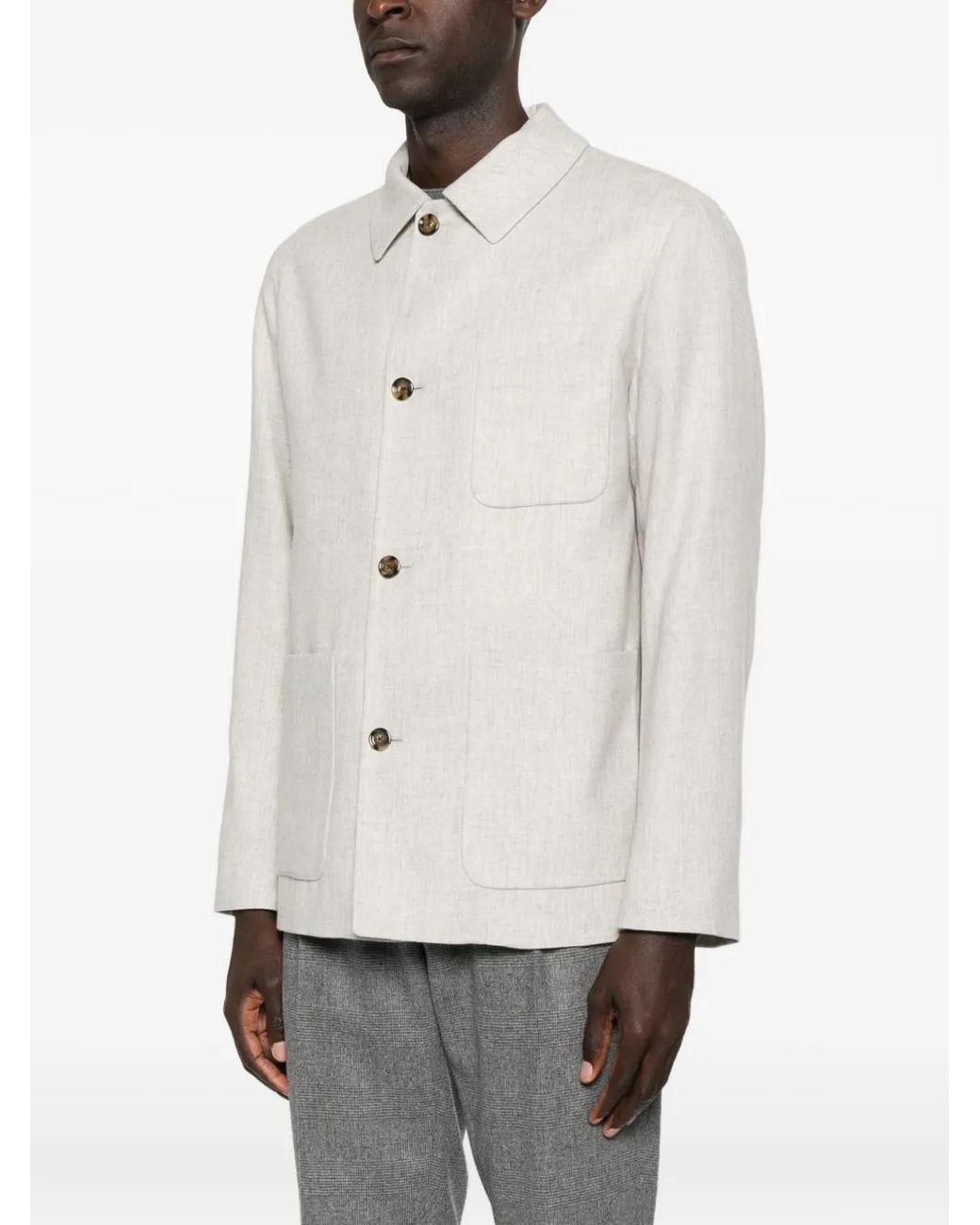 Lardini White Patch-Pockets Jacket for men