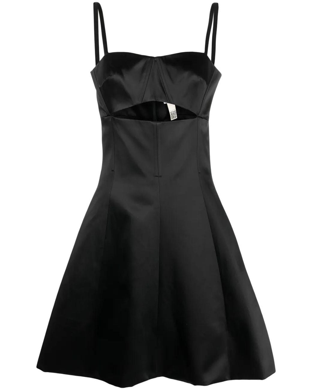 Patou Black Cut-Out Detail A-Line Minidress