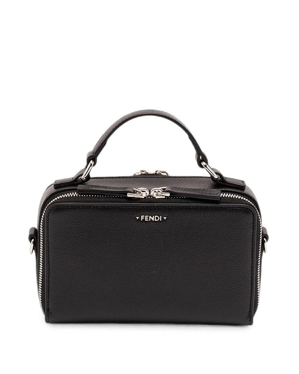 Fendi Black Leather Tote Bag for men