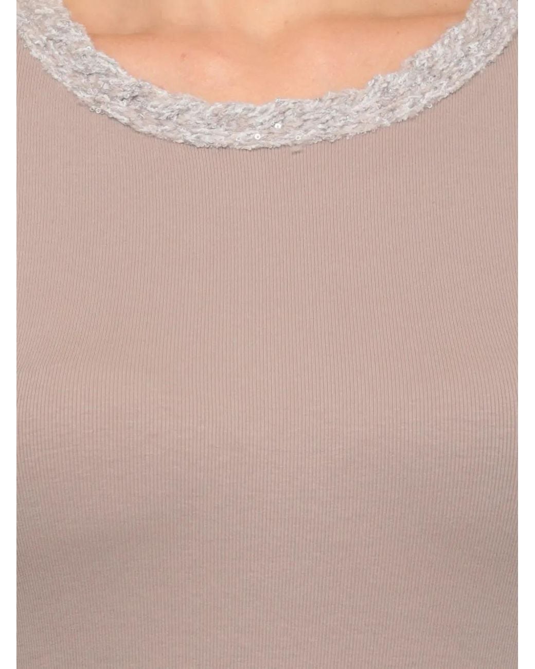 Fabiana Filippi Pink Sequin-Embellished Three-Quarter Sleeve T-Shirt