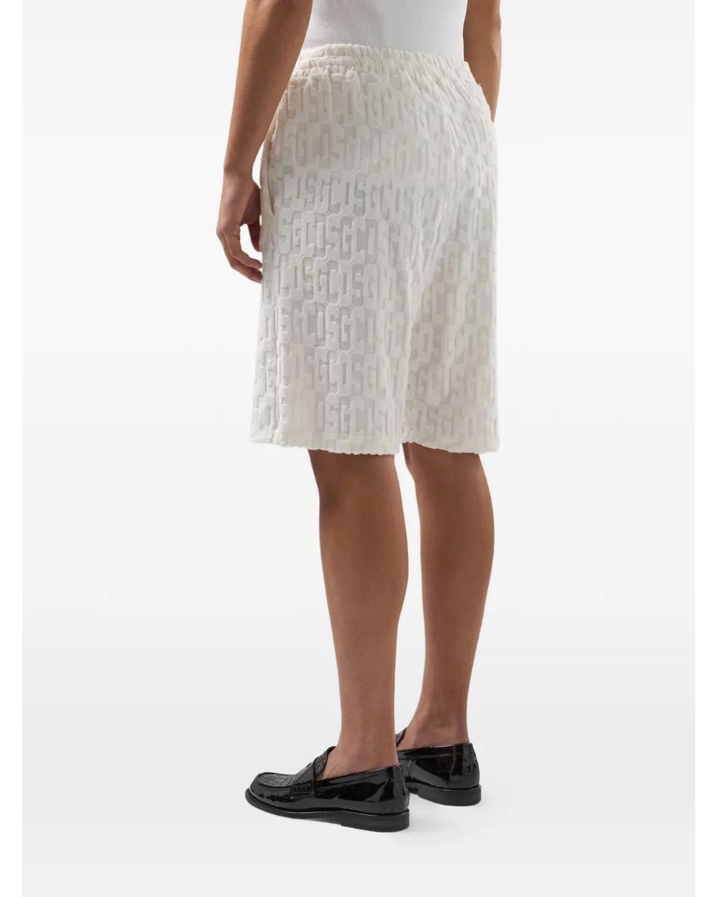 Gcds White Monogrammed Shorts for men