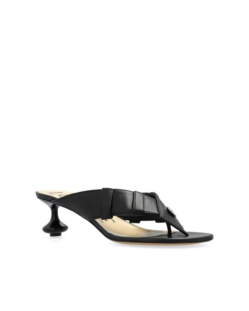 Loewe Black Toy Panta Toe-Post Sandal 45Mm