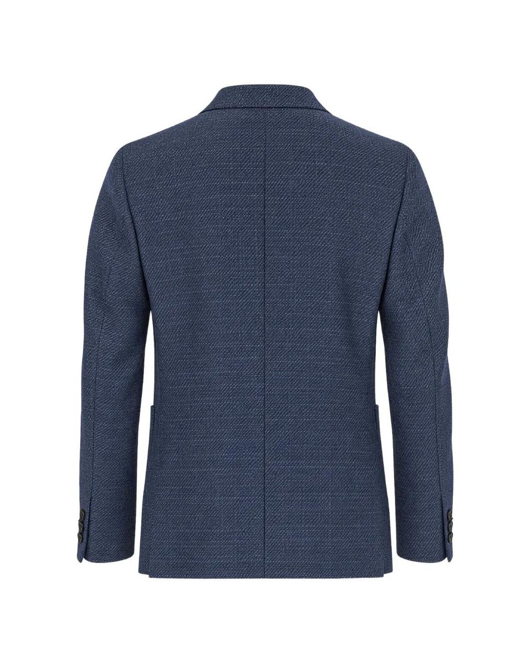 Zegna Blue Single-Breasted Wool Jacket for men