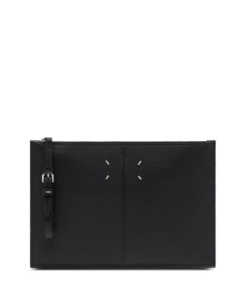 Maison Margiela Black Buckle Leather Clutch Bag