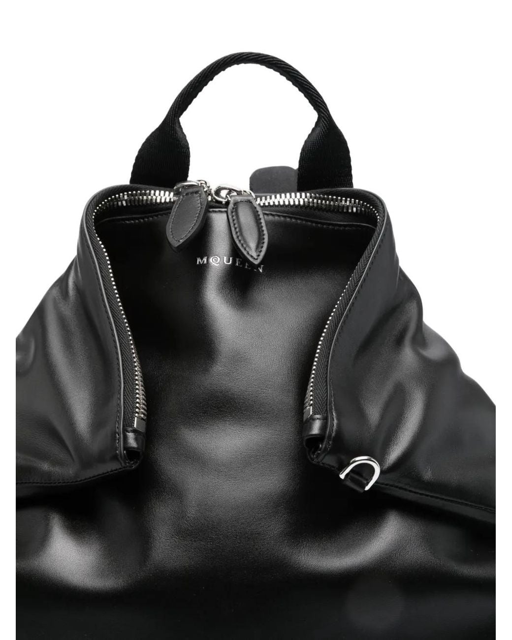 メンズ McQueen レザー バックパック Black
