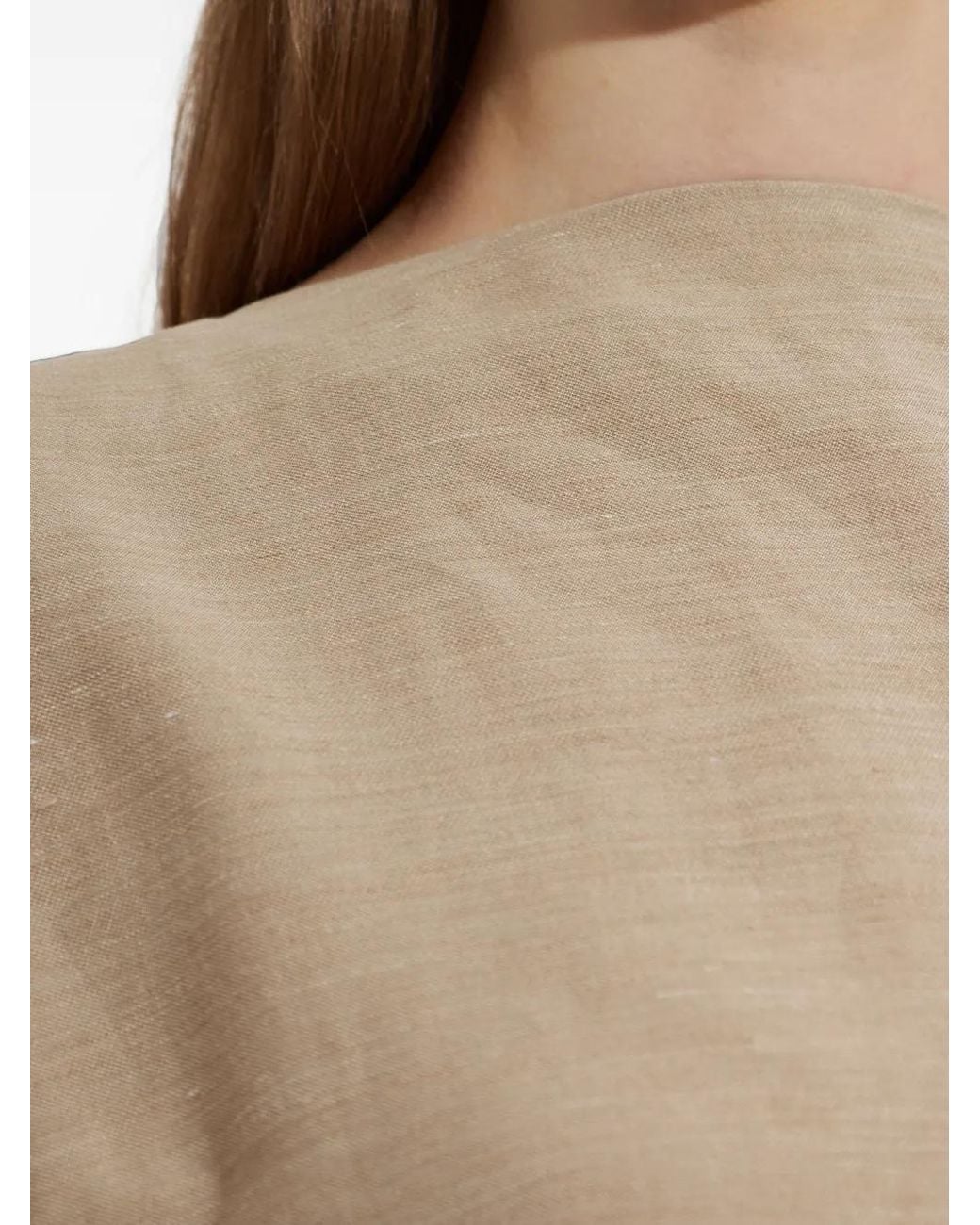 Jacquemus Natural Back-Slit Linen Midi Dress