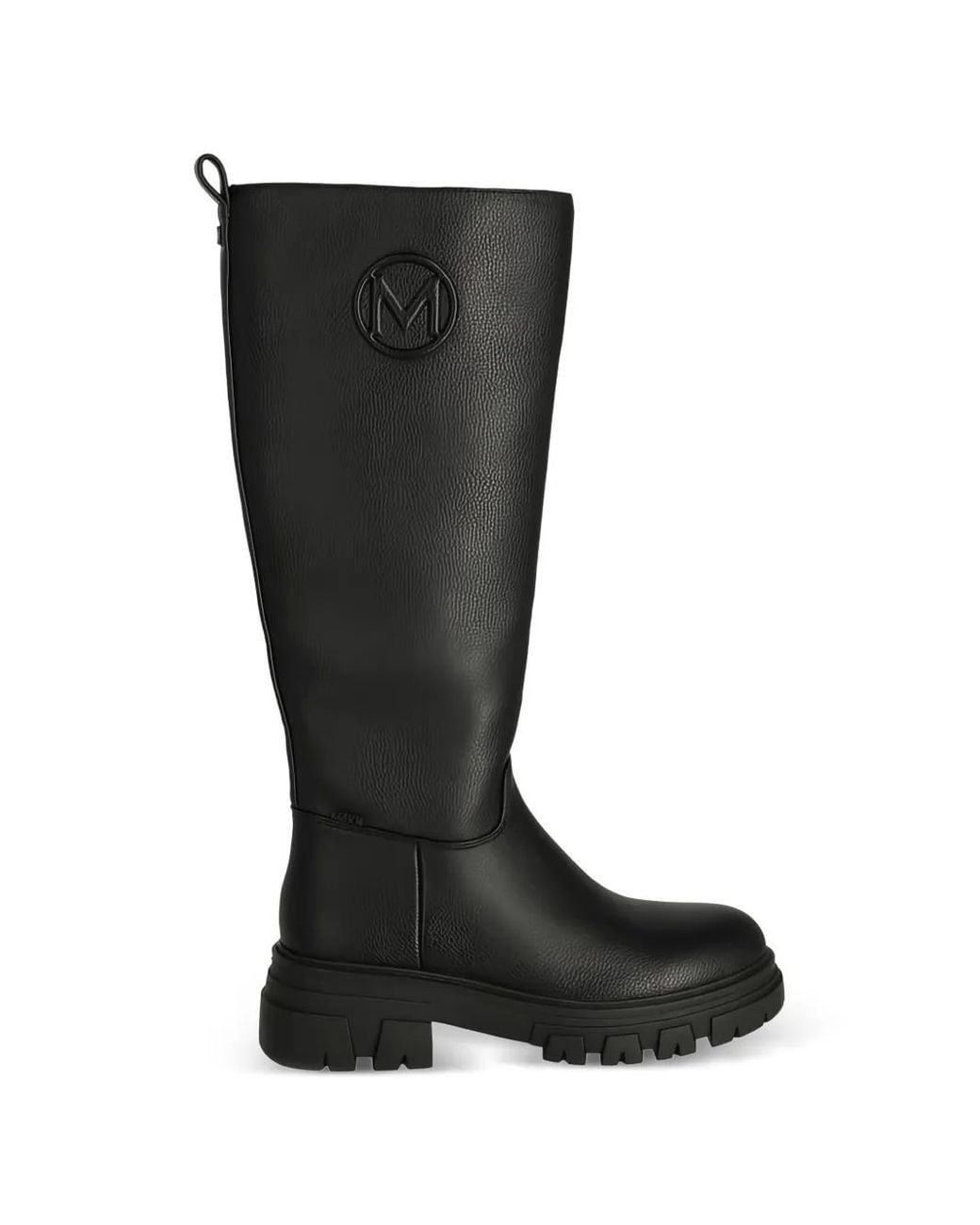 Mexx Black Logo-Patch Lug-Sole Boots