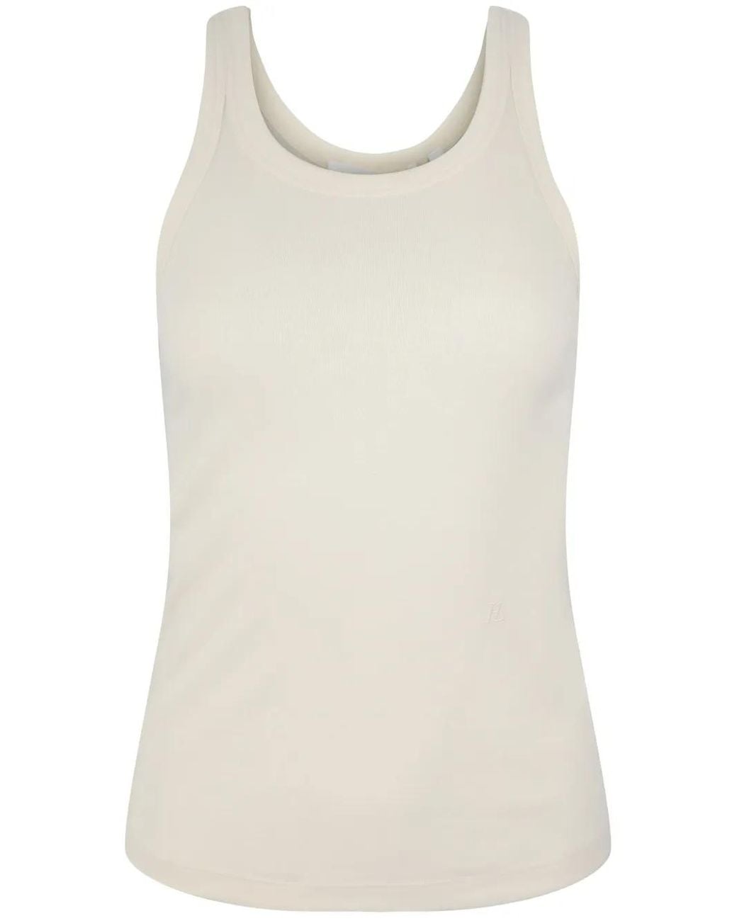 Helmut Lang Natural Ribbed Tank Top