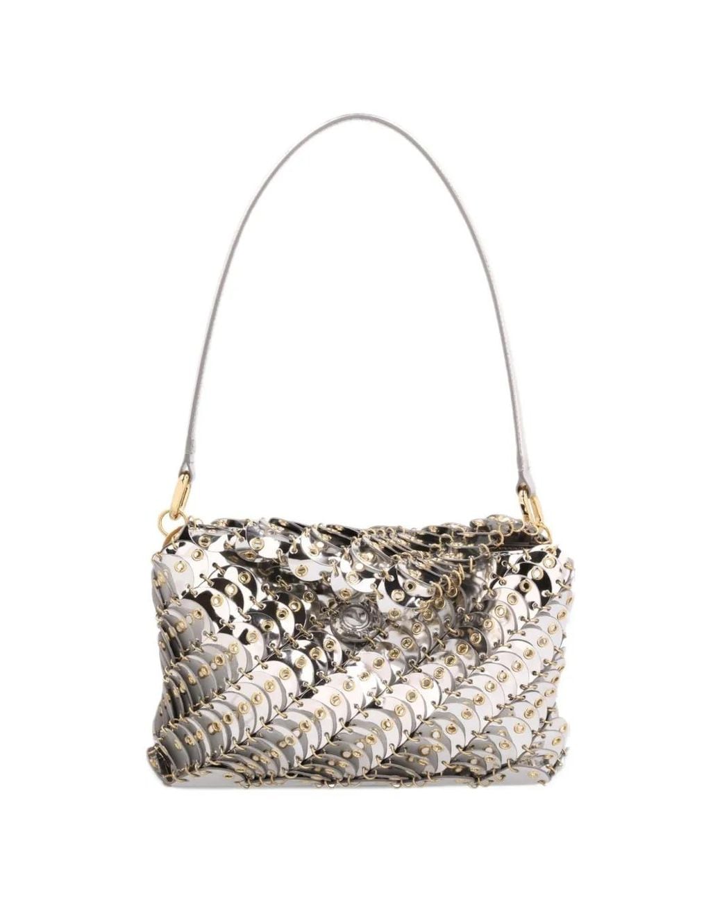 Rabanne White Small Baguette Bag