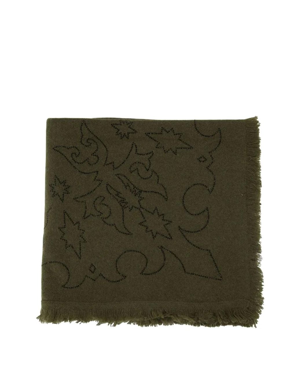 Zadig & Voltaire Green Stevie Strass Western Scarf