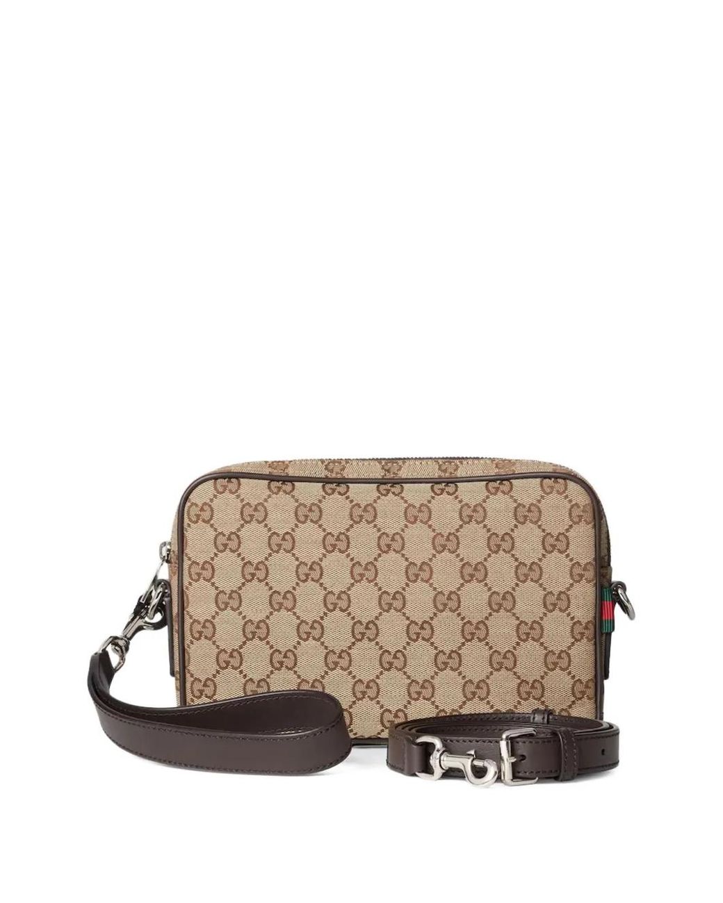 Gucci Brown Gg Canvas Small Crossbody Bag, Gg Canvas for men