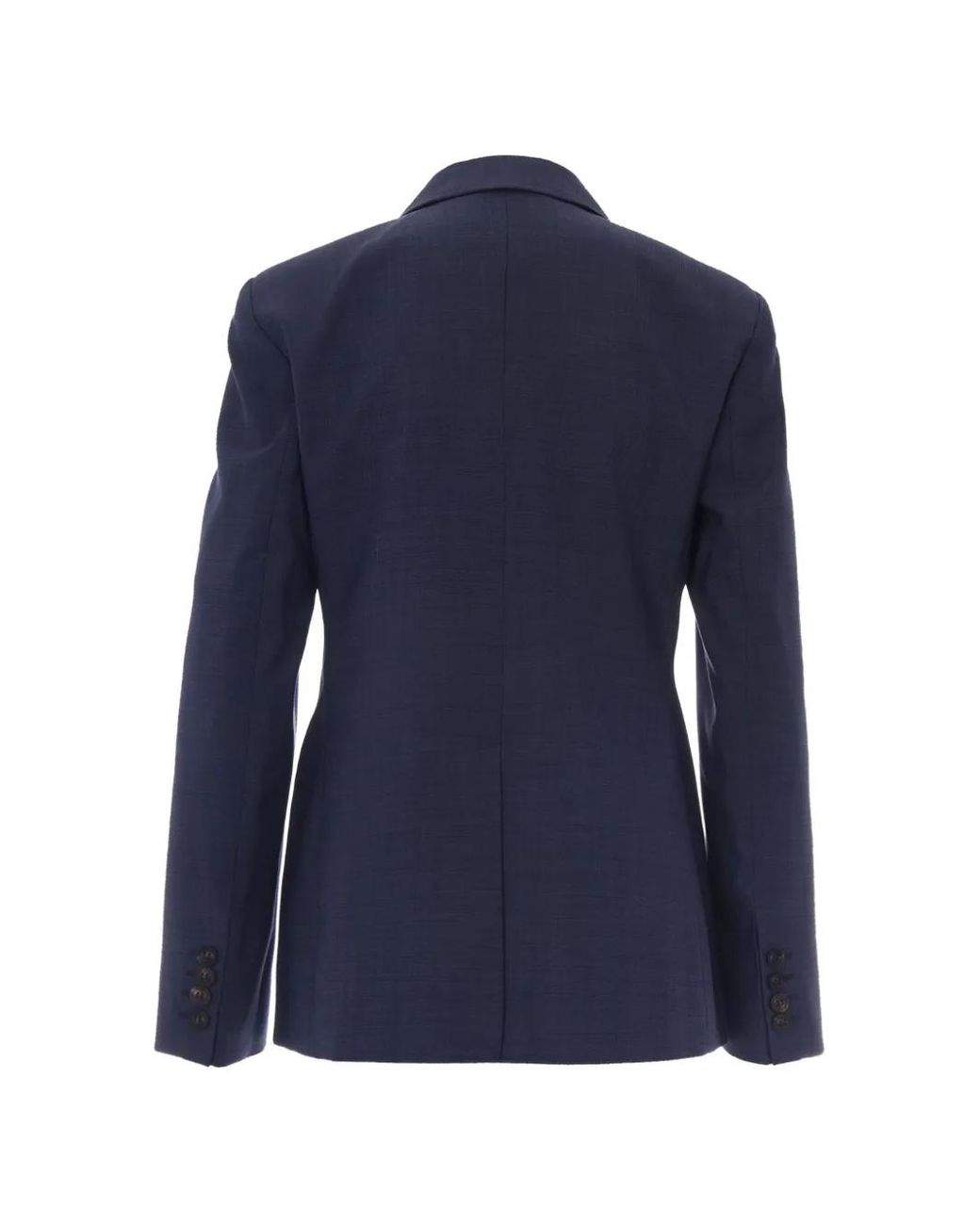 Max Mara Blue Blazer En Laine Vierge À Boutonnière Croisée