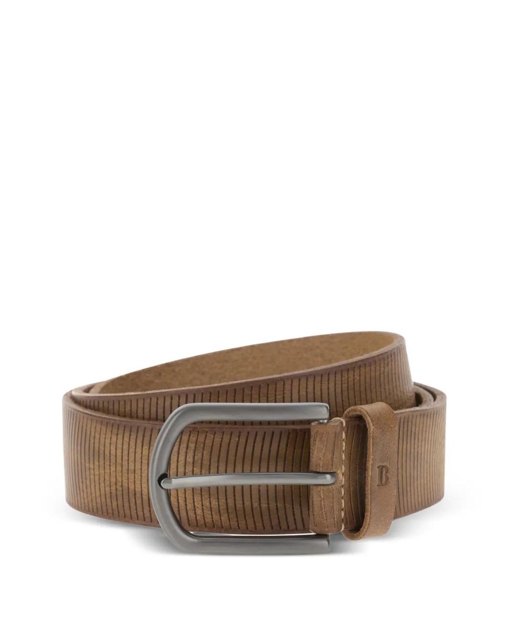 Boggi Brown Ceinture En Cuir À Rayures for men