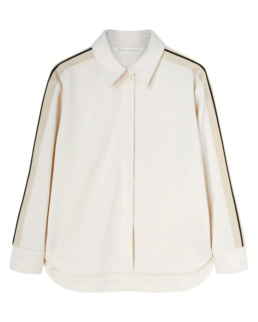 Palm Angels Natural Logo-Embroidered Track Shirt