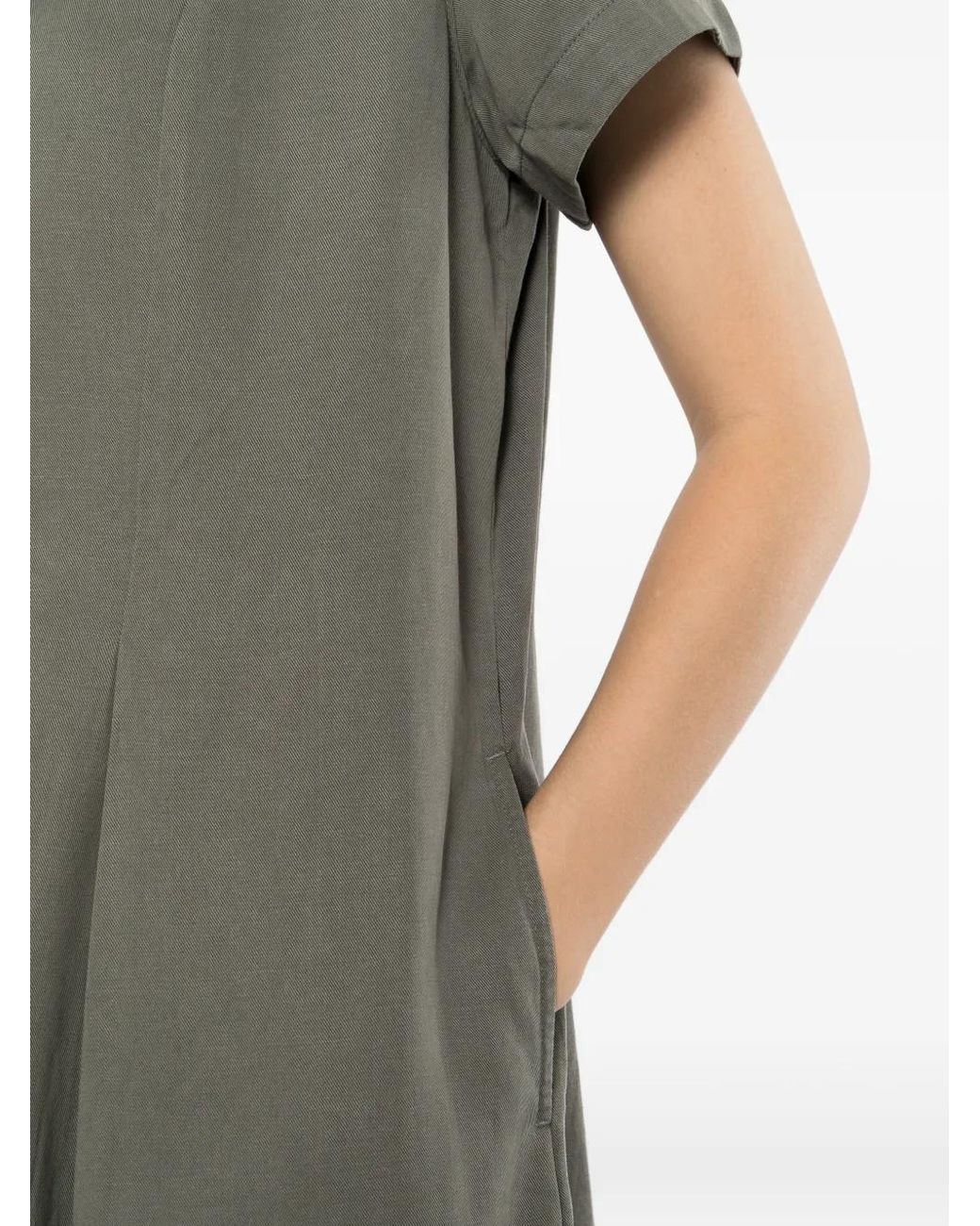 SPORT b. by agnès b. Gray Short-Sleeves Mini Shirt Dress