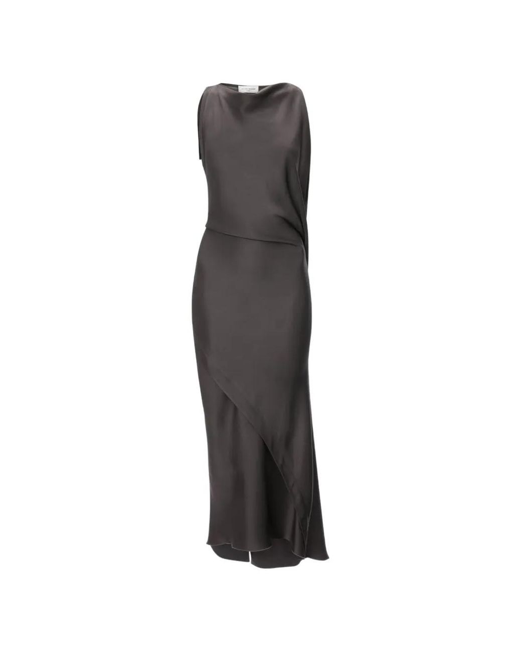 Victoria Beckham Brown Boat Neck Maxi Dress
