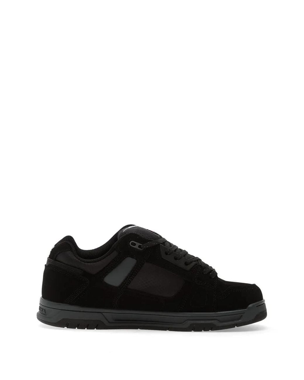 DC Shoes Black Stag Panelled Logo-Plaque Sneakers for men