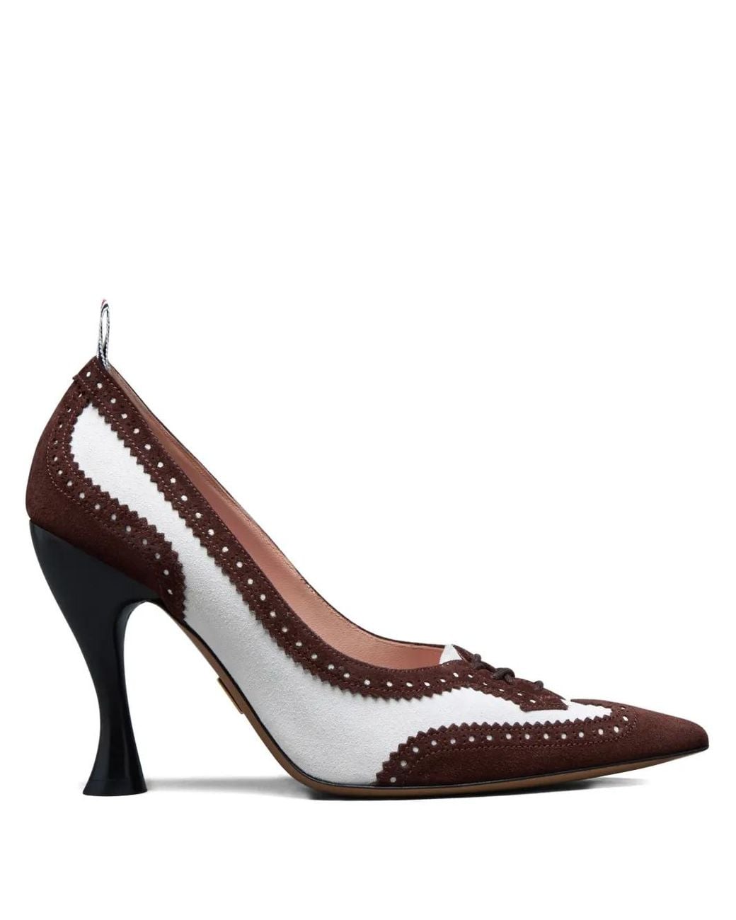 Thom Browne Brown Calf Suede Low Throat Wingtip Pumps 90Mm