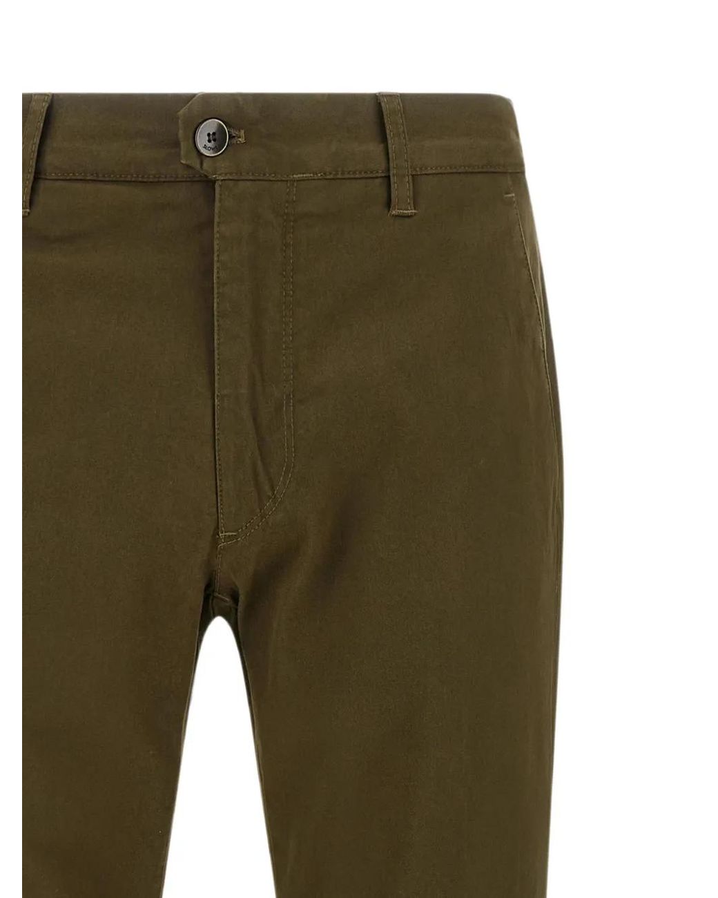 Incotex Green Straight-Leg Logo-Patch Trousers for men